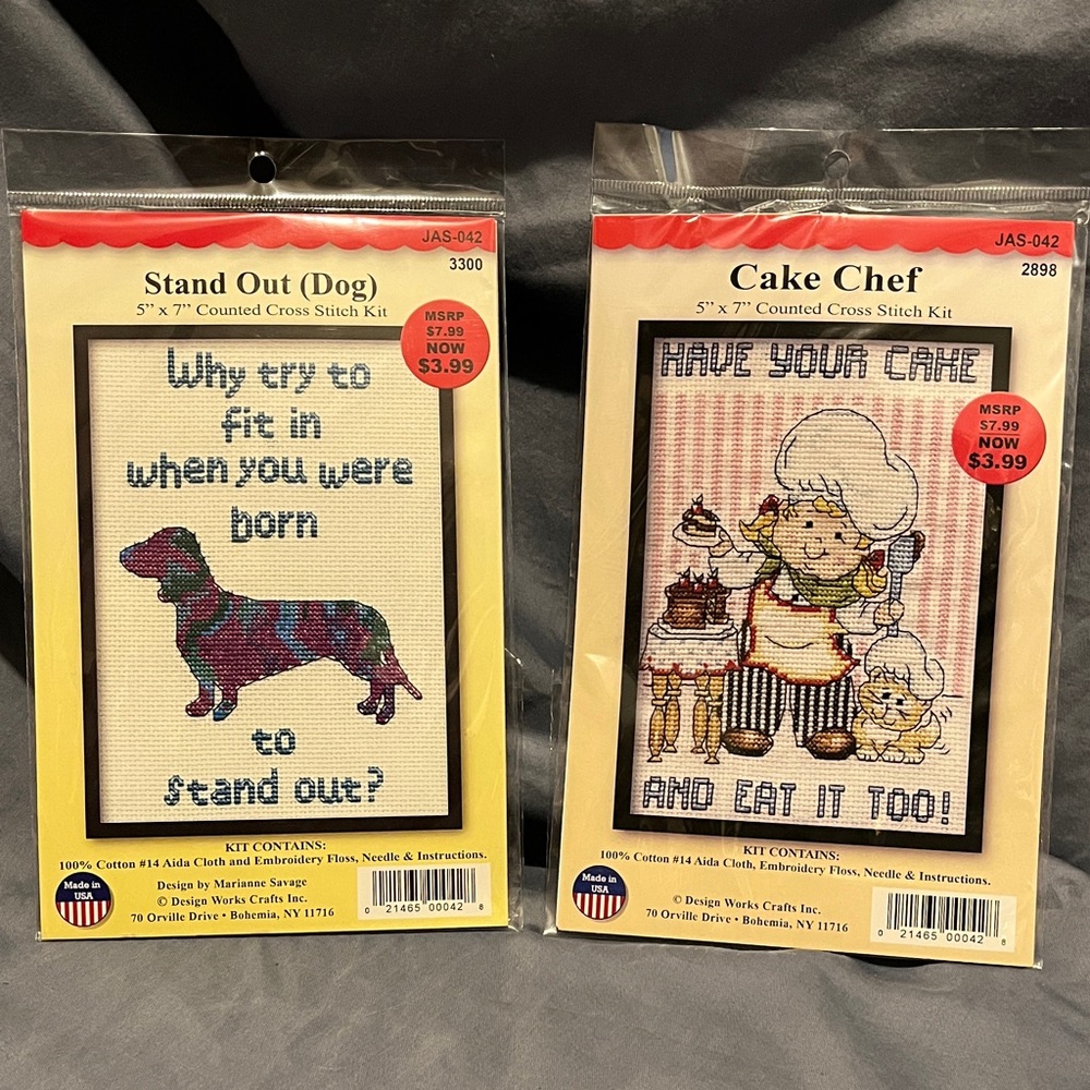 Dog and Chef Cross Stitch Kits